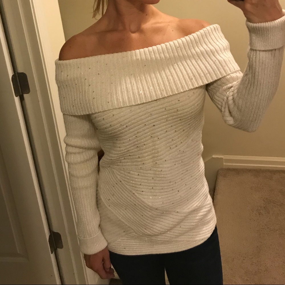 White House Black Market off the shoulder sweater